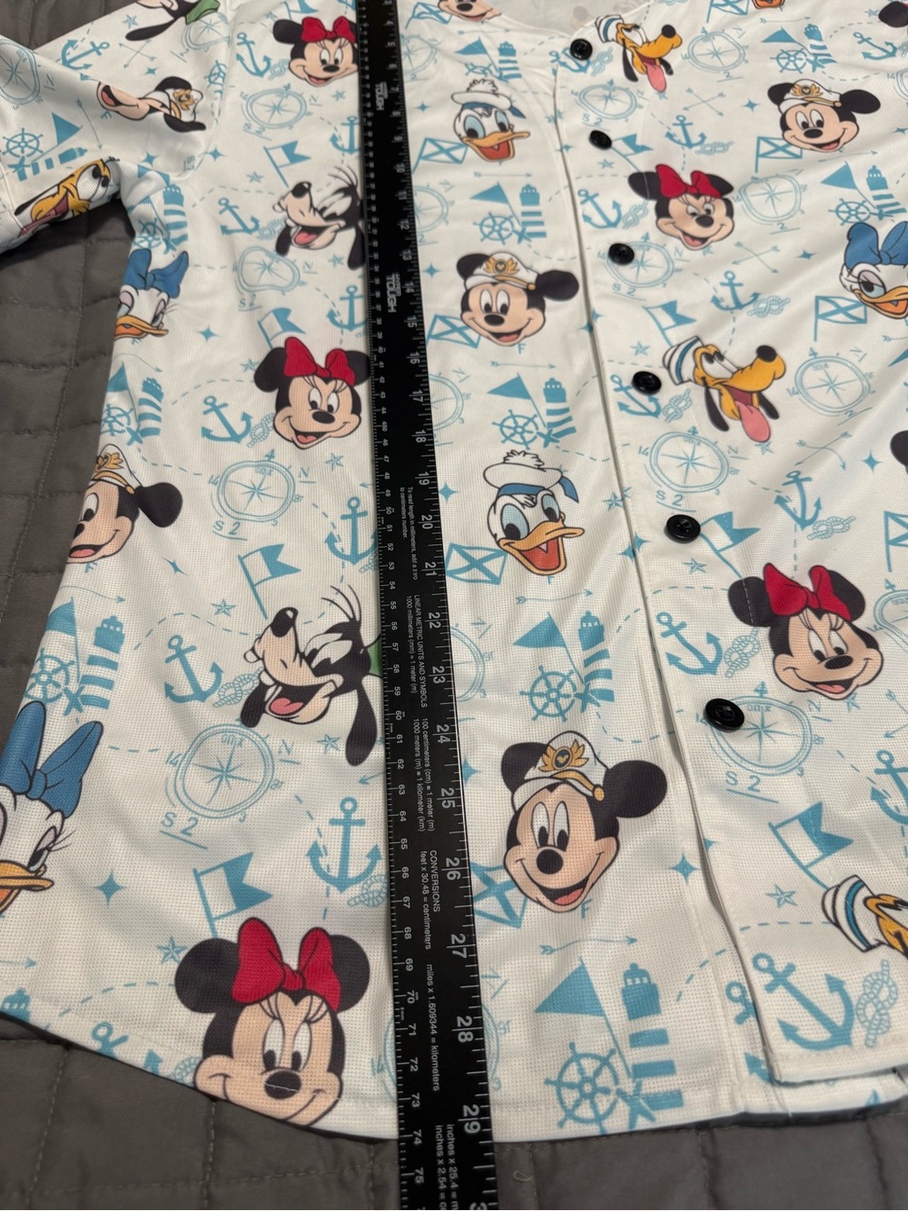 Nautical Disney Cruise Hawaiian Jersey Shirt Size L Mickey Minnie Donald Daisy - Picture 6 of 6